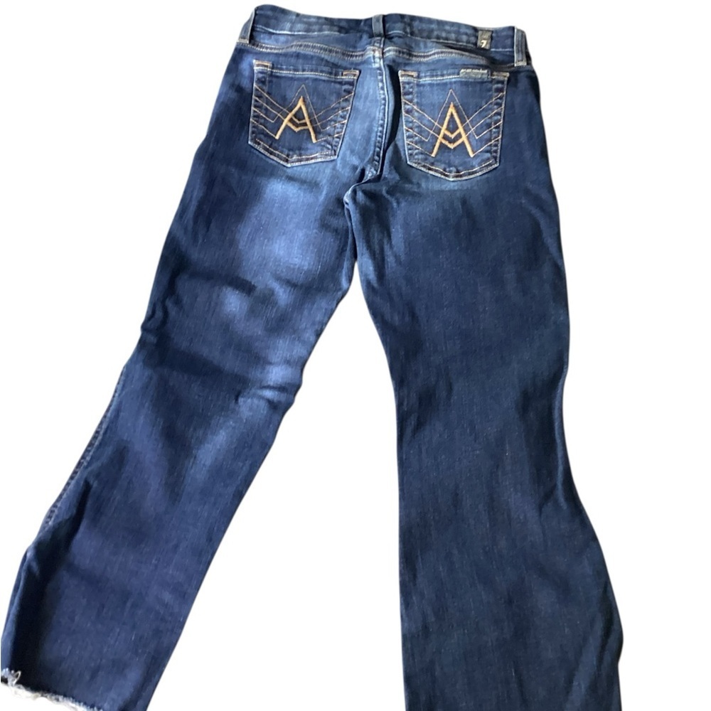 #126 7 For all mankind Blue Flare Wide Leg Jeans Classic Fit size 25 women’s - Picture 4 of 4